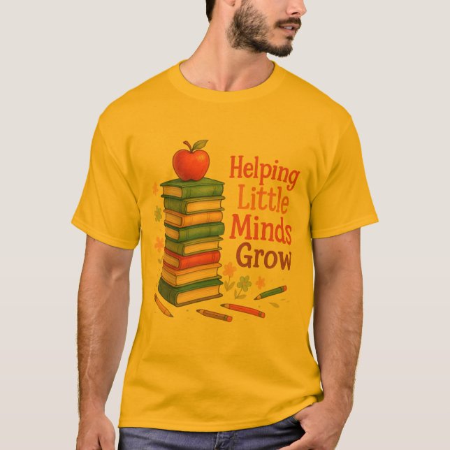 Helping Little Minds Grow - Kids Books T-Shirt (Framsida)