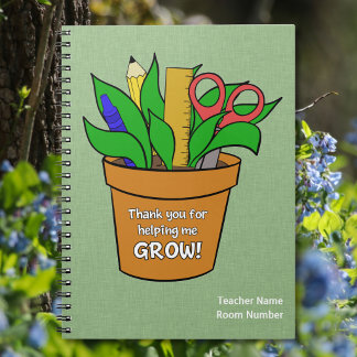 Helping me Grow Teacher Gift Spiral Photo Notebook Anteckningsbok