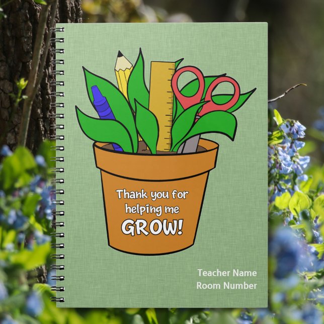 Helping me Grow Teacher Gift Spiral Photo Notebook Anteckningsbok (Skapare uppladdad)