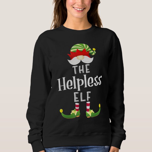 Helpless Elf Group jul Pajama Party T Shirt (Framsida)