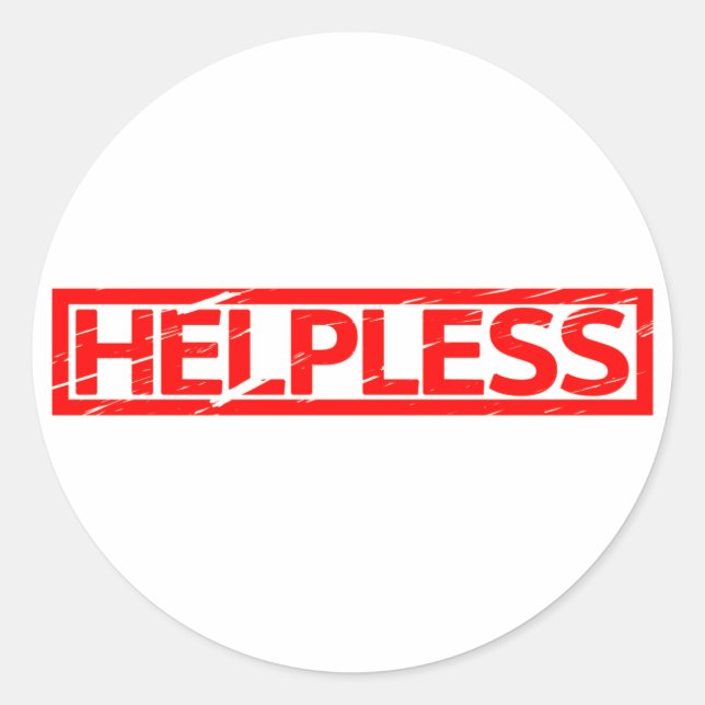 Helpless Frimärke Runt Klistermärke (Framsida)