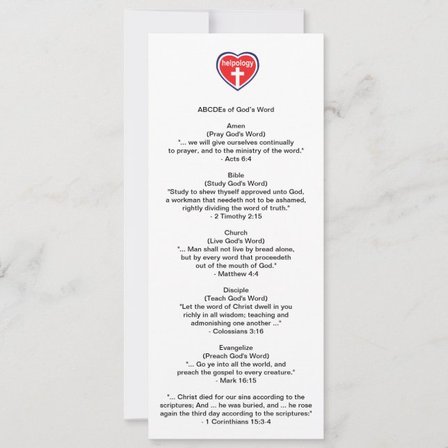 Helpologi™ Biblemark™ Kort (Framsida)