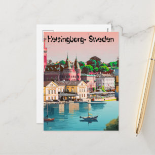 Helsingborg Print - Sverige Affisch, Helsingborg V Helg Vykort