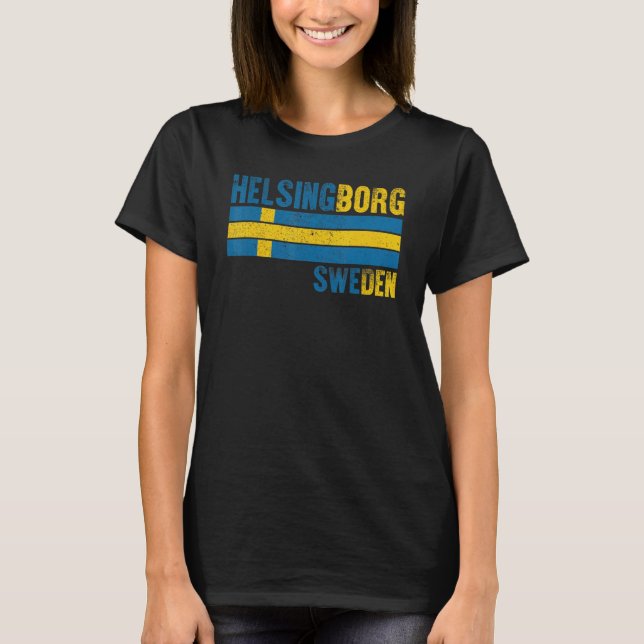Helsingborg Sverige Flagga svenska Manar Womens Ki T Shirt (Framsida)