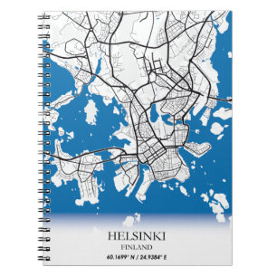 Helsingfors Finland City Karta samordnar resandet  Anteckningsbok