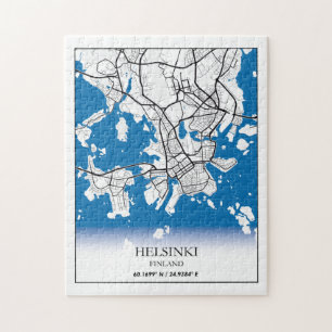 Helsingfors Finland City Karta samordnar resor Pussel