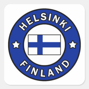 Helsingfors Finland Fyrkantigt Klistermärke