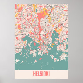 Helsingfors - Finland, Kalk City Karta Poster