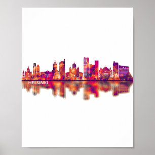 Helsingfors Finland Skyline Poster