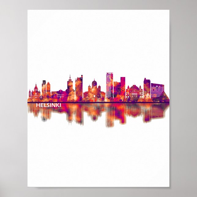 Helsingfors Finland Skyline Poster (Framsidan)