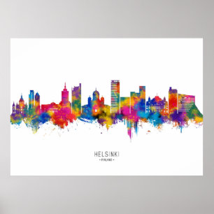 Helsingfors Finland Skyline Poster