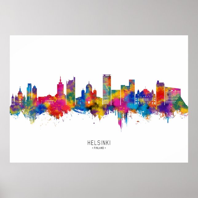 Helsingfors Finland Skyline Poster (Framsidan)