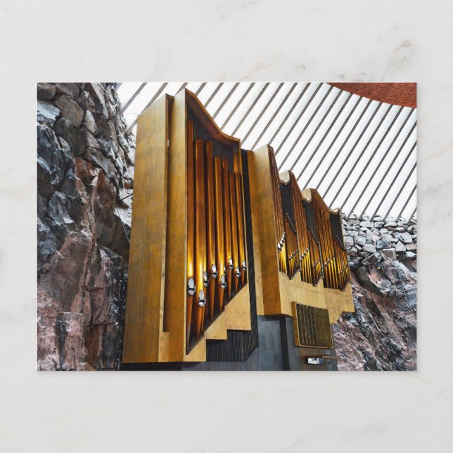 Helsingfors, Finland, Sten kyrkans organ Vykort (Framsida)