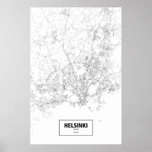 Helsingfors Finland (svarten på vit) Poster