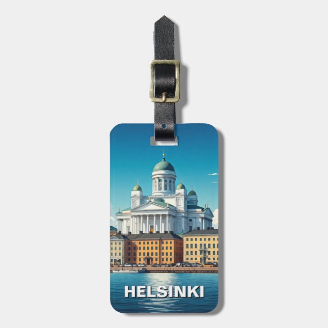 Helsingfors Finland Travel Bagagebricka (Vertikal Framsida)