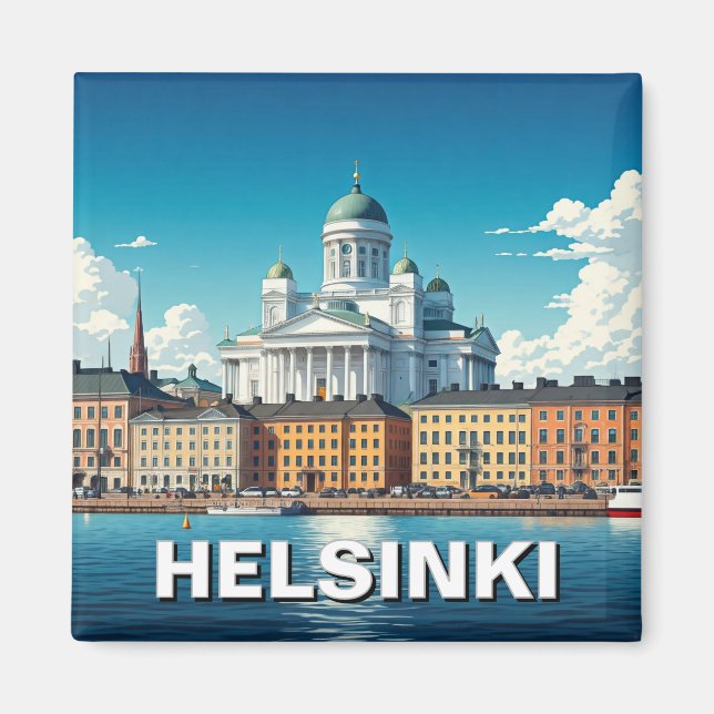 Helsingfors Finland Travel Magnet (Framsidan)