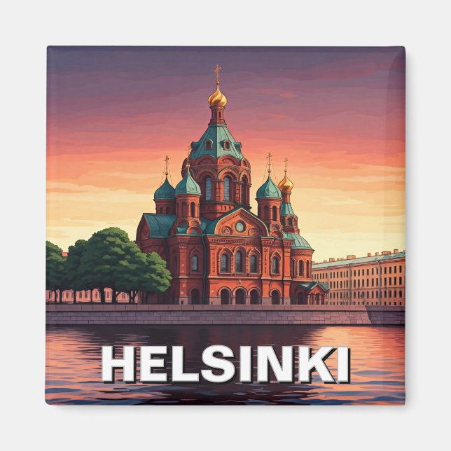 Helsingfors Finland Uspenski Cathedral Magnet (Framsidan)