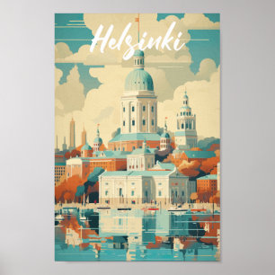 Helsingfors Finlands Berömd Travel Ställe Poster