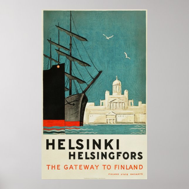 Helsingfors, Finlands resepostport till Finland Poster (Framsidan)