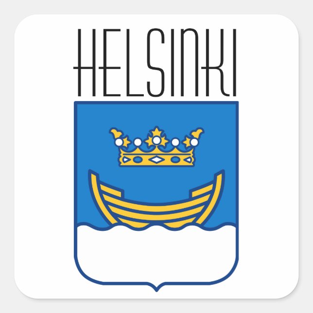 Helsingfors Fyrkantigt Klistermärke (Framsida)