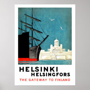 Helsingfors, Helsingfors, Finlands port, båtar Poster