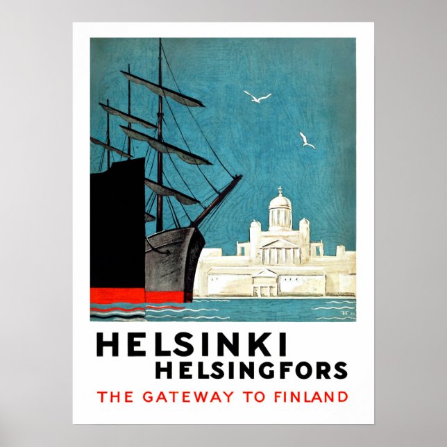 Helsingfors, Helsingfors, port till Finland, båtar Poster (Framsidan)
