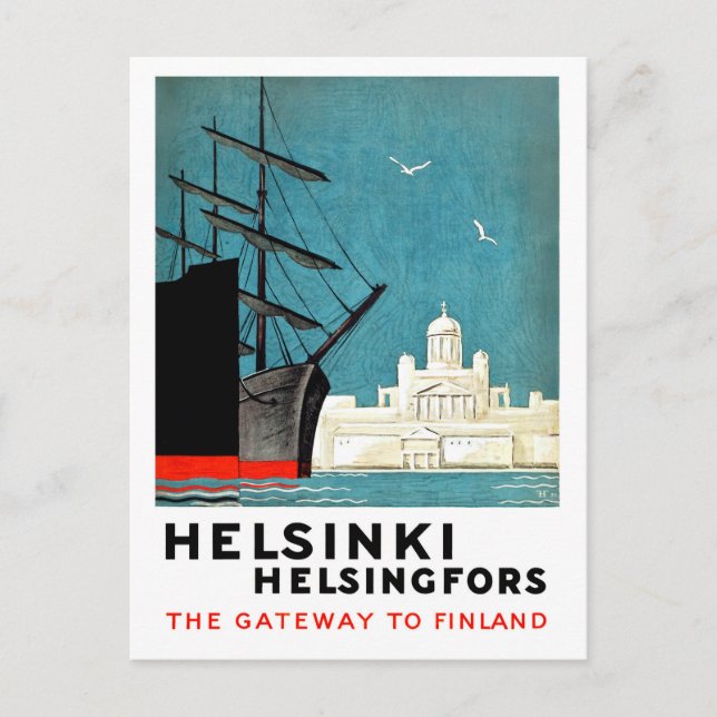 Helsingfors, Helsingfors, port till Finland, båtar Vykort (Framsida)