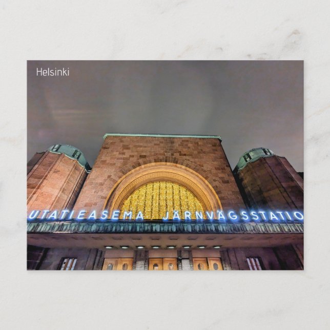 Helsingfors järnväg Station Vykort (Framsida)