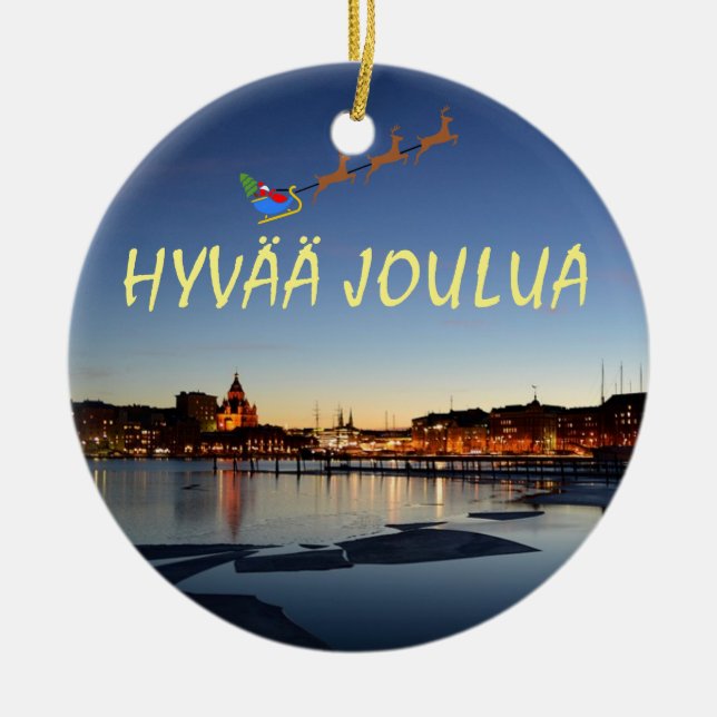 Helsingfors-julklapp Julgransprydnad Keramik (Framsidan)