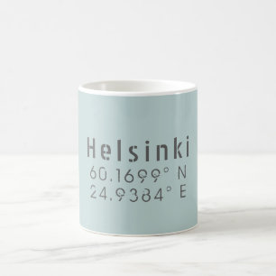 Helsingfors Latitude Longitud Kaffemugg