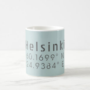 Helsingfors Latitude Longitud Kaffemugg
