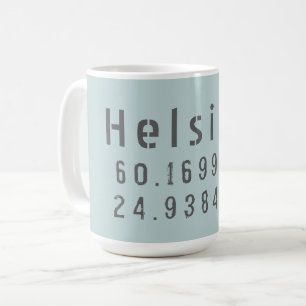 Helsingfors Latitude Longitud-koordinater Kaffemugg