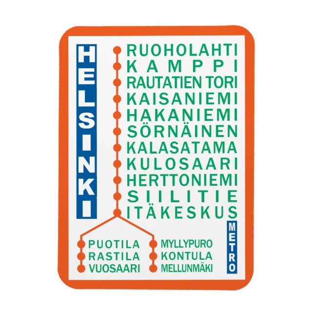Helsingfors Metro Station magnet (Vertikal)