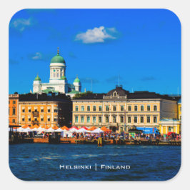Helsingfors Skyline Fyrkantigt Klistermärke