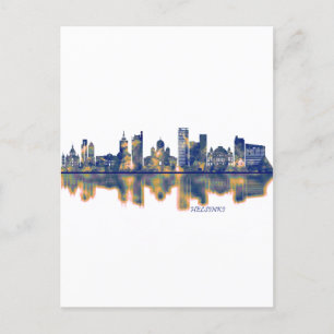 Helsingfors Skyline Inbjudan Vykort