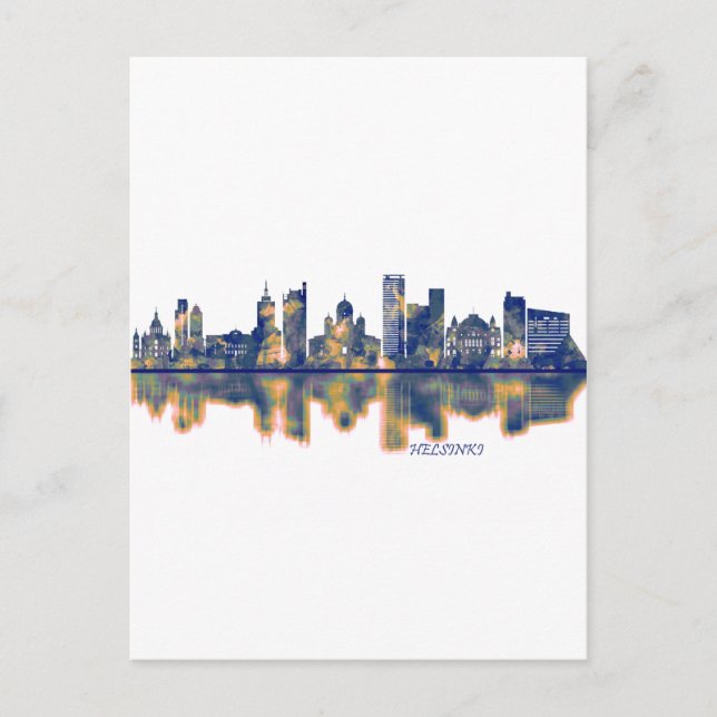 Helsingfors Skyline Inbjudan Vykort (Framsida)