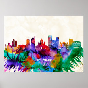 Helsingfors Skyline Poster