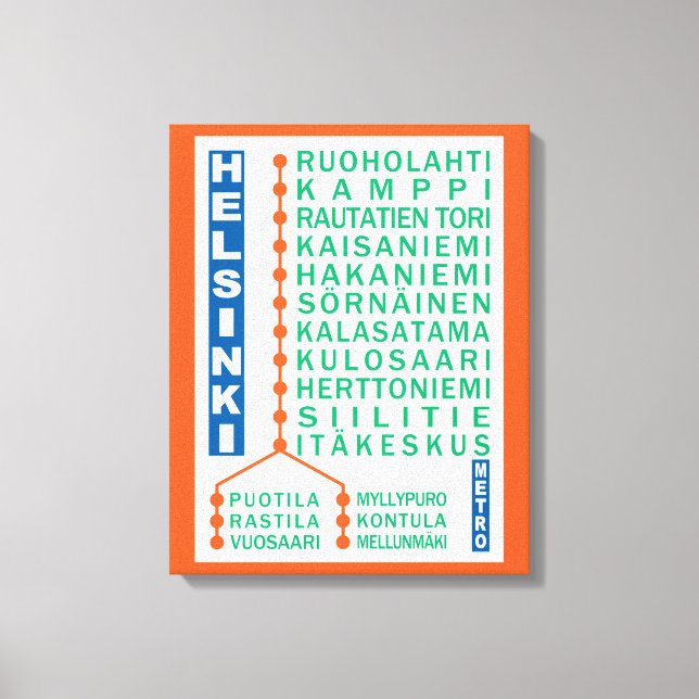 Helsingfors tunnelarbetsyteavtryck av Metro Statio Canvastryck (Framsida)