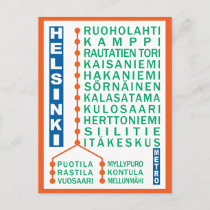 Helsingfors tunnelbana Station vykort