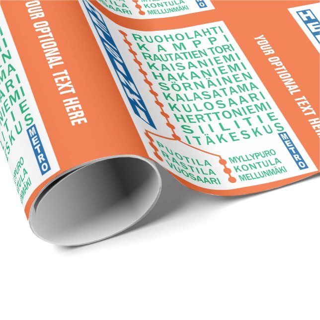 Helsingfors tunnelbanelinslagning av Station anpas Presentpapper (Rullad Hörn)