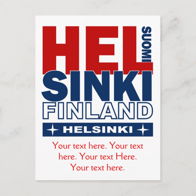 Helsingforsvykort - anpassade vykort (Framsida)