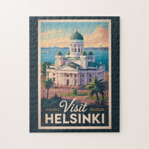Helsinki Finland Katedral Resa Konst Vintage Pussel