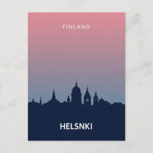 Helsinki Finland Minimalistisk Solnedgång Vykort