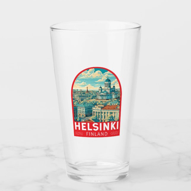 Helsinki Finland Resa Konst Emblem Glaskopp (Framsida)