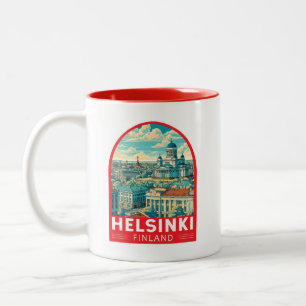 Helsinki Finland Resa Konst Emblem Två-Tonad Mugg