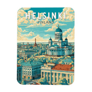 Helsinki Finland Resa Konst Vintage Magnet