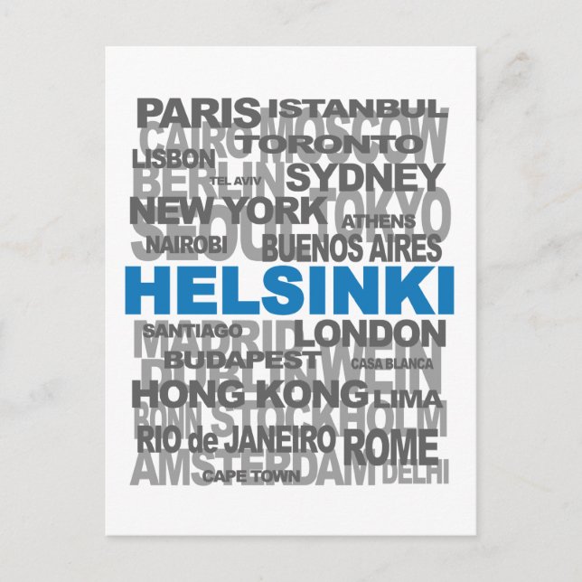 HELSINKI och andra städer - vykort (Framsida)