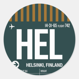 Helsinki - Resa Tag Rund Klistermärke