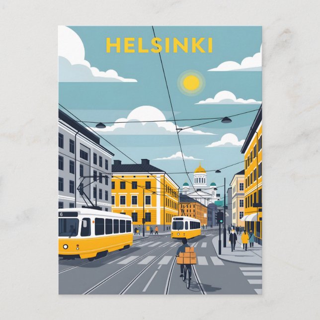 Helsinki Spårvagn – Urban Finland Stadsscen Vykort (Framsida)