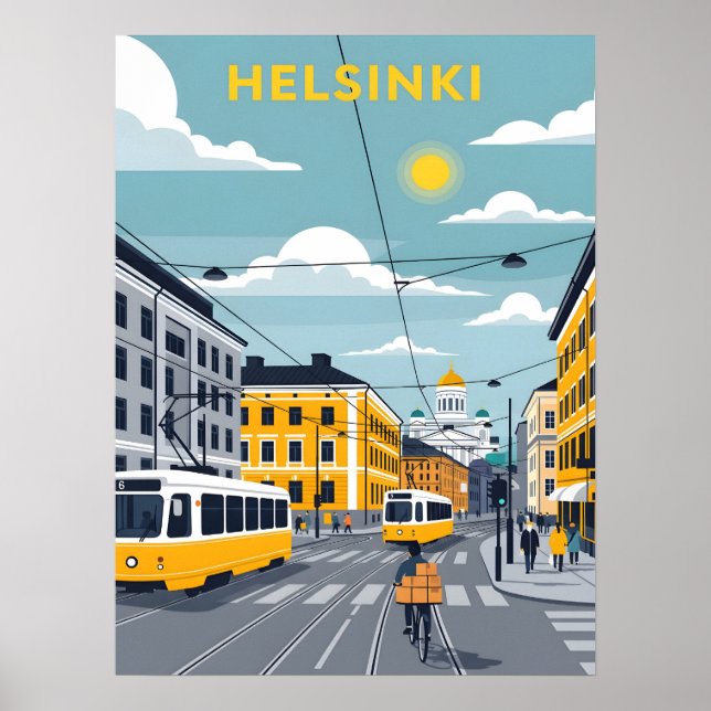 Helsinki Tram – Urban Finland Cityscape Poster (Framsidan)